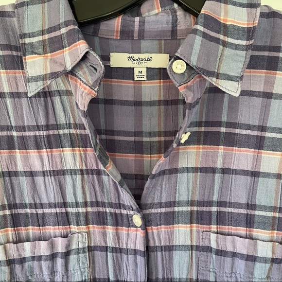 Madewell Oakbrook Plaid Trapeze Button Down‎ Shirt - Picture 13 of 16